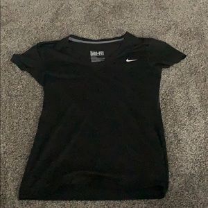 NIKE Dri-fit Black V-neck T-shirt